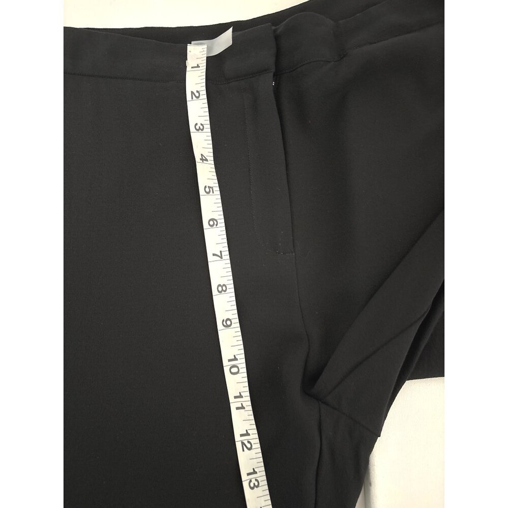 Eileen Fisher Pants 12P Silk Relaxed Straight-Leg Black Tan Stripe Quiet Luxury - Picture 9 of 12
